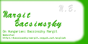margit bacsinszky business card